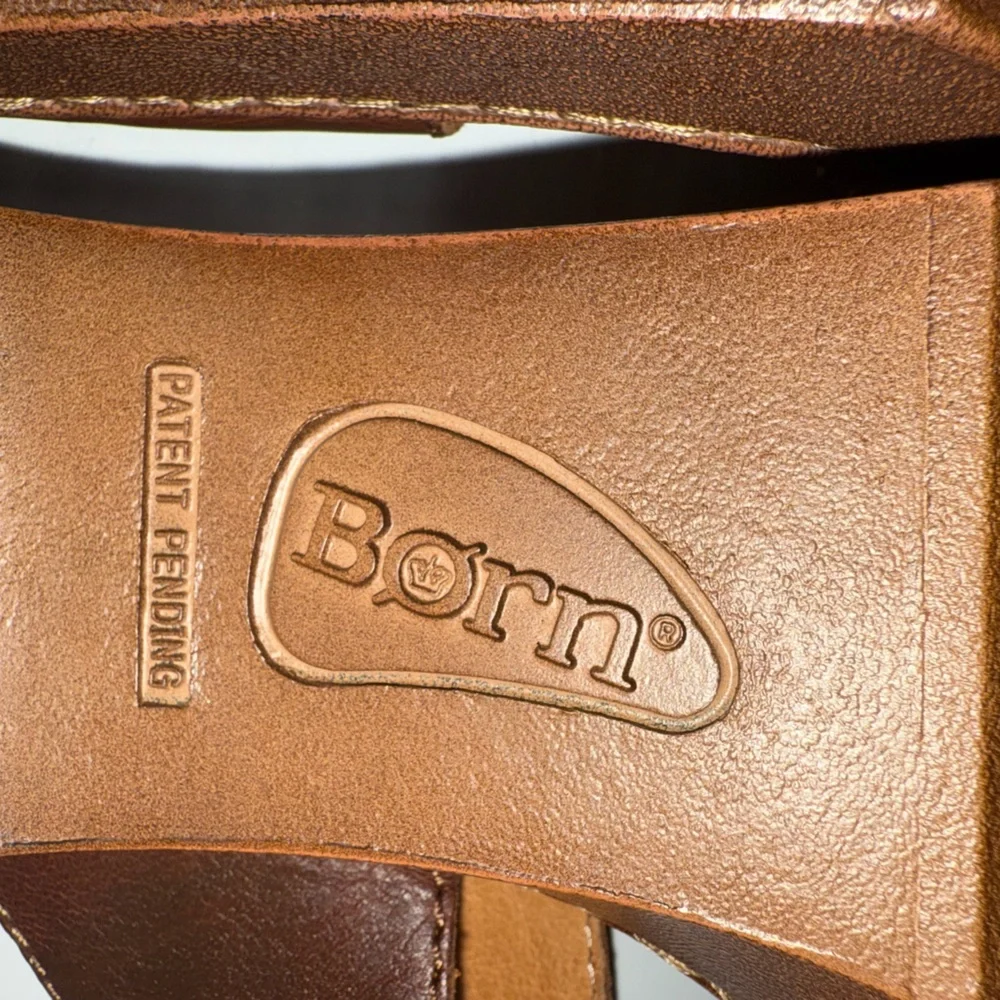 BORN Wallowa Brown Leather Platform Mule Sandal Size 9 F64503 NEW